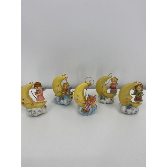 Vintage Bradford Exchange Ornaments Heaven’s Little Helpers Set of 5 - Picture 1 of 9